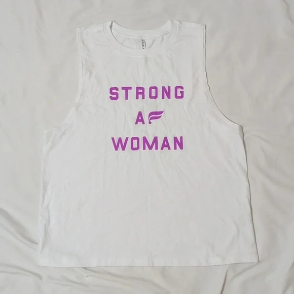 Fabletics International Women's Day Muscle Tank, Color White/Purple Size XXL - Picture 4 of 13
